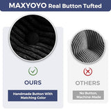 MAXYOYO 8" Futon Mattress, Ultra Thick Futons Sofa Couch Bed, Tufted Full Size Sleeper Sofa Bed for Adults, Shredded Foam Filling (Frame Not Included), Black MAXYOYO
