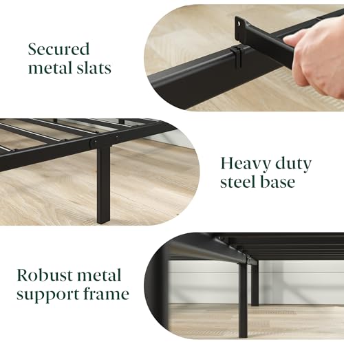 Zinus Leonardo Metal Platform Bed Frame, Victorian Spindle Style Headboard and Footboard, Heavy Duty Bed Base, Ample Underbed Space, Full Zinus