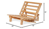 Nirvana Futons Twin Tri-Fold Wood Futon Sofa Bed Lounger Frame - (Space Saver, Natural Finish) Ideal for Small Spaces, RVs, and Dorm Furniture Nirvana Futons