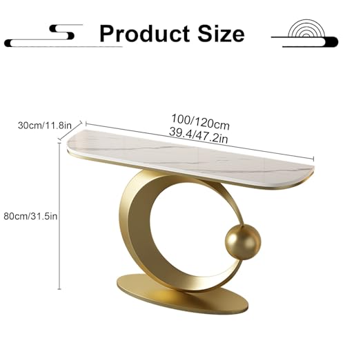 SFJATTA Narrow Entryway Accent Table, Uniquely Designed Marble Console Table, for Living Room, Hallway, Couch, Foyer(Black,47.2 * 11.8 * 31.5in) SFJATTA