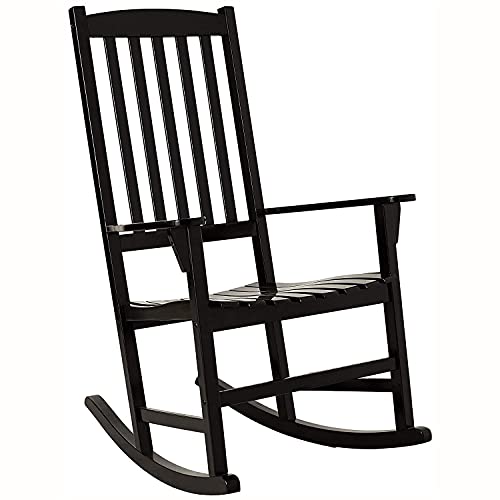 Cambridge Casual Bentley Outdoor Porch Rocking Chair for Patio Furniture, Solid Wood, Black