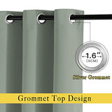 NICETOWN Sage Green Blackout Curtains & Drapes for Bedroom - Room Darkening Energy Saving Thermal Insulated Grommet Voice Reducing Room Dividers Window Treatments for Patio (2 Panels, W66 x L72) NICETOWN