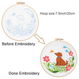 Louise Maelys Dog Embroidery Kits for Beginners with Floral Pattern,Cross Stitch Kit for Adults DIY Needlepoint with Embroidery Instructions