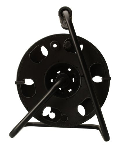 Woods 22849 Metal Extension Cord Reel Stand In Black, Heavy Duty, Quick Snap Together Design, Sturdy and Durable Stand, Easy to Grip Handles, Holds Up To 100 Feet, 14/3 Gauge Cord Woods