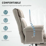 HOMCOM Executive Office Chair Comfy with Foot Rest, Reclining Swivel Computer Desk Chair with High Back, Thick Cushion, Padded Armrest, Adjustable Height, Rolling Wheels, Light Taupe Gray HOMCOM