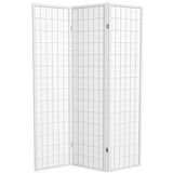 Red Lantern 6 ft. Tall Window Pane Shoji Screen - White - 3 Panels Red Lantern