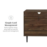 Walker Edison Modern Wood Nightstand Side Table Bedroom Storage Drawer and Shelf Bedside End Table, 25 Inch, Dark Walnut Walker Edison