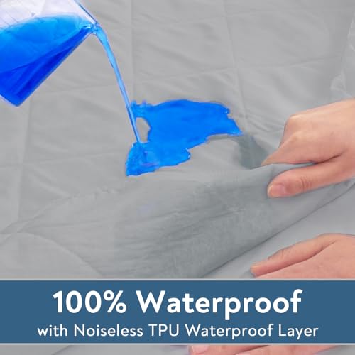 Cot Mattress Pad Waterproof Quilted, Fitted Cot Size Mattress Pads Protector Cover 30" X 75" for Narrow Twin Bunk Bed, Cot Mattress Topper for Camping Sleep, Grey (Cover Only) Magik & Kover