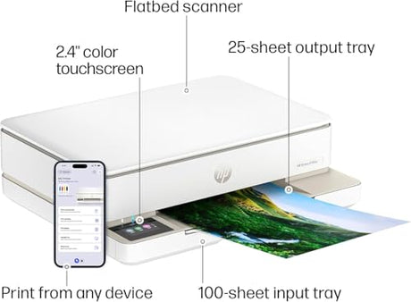 HP Envy 6155e Wireless All-in-One Color Inkjet Printer, Portobello, Print, scan, Copy, Duplex Printing Best-for-Home, AI-Enabled (714L5A) (Renewed Premium) HP