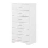 South Shore Step One 6-Drawer Lingerie Chest Pure White, Contemporary South Shore