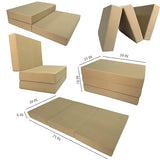 D&D Futon Furniture Tan Twin Size Shikibuton Trifold Foam Beds 6 x 39 x 75, 1.8 lbs high Density Foam, Folding Mattresses D&D Futon Furniture