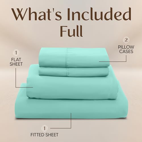 Utopia Bedding Full Bed Sheets Set - 4 Piece Bedding - Brushed Microfiber - Shrinkage and Fade Resistant - Easy Care (Full, Spa Blue) Utopia Bedding