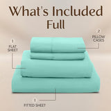 Utopia Bedding Full Bed Sheets Set - 4 Piece Bedding - Brushed Microfiber - Shrinkage and Fade Resistant - Easy Care (Full, Spa Blue) Utopia Bedding