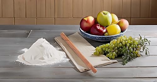 French Wood Baking and Pastry Rolling Pin – 15.35" Long x 1.18" Diameter for Pizza, Pie, Cookie Dough, and Much More Generic