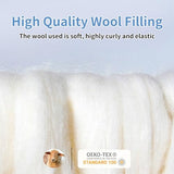 YMLIVE Summer Lightweight Wool Comforter Queen Size, 100 GSM Thin Duvet Insert, Breathable Light Down Alternative Comforter, Noiseless Cotton Shell(White) YMLIVE