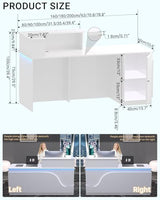 Reception Desk,L Shaped Reception Desk, Counter with Lockable Drawer,Counter for Offices, and Retail Spaces, Easy Assembly (White-L, 78.8 * 23.6 * 39.3in) Generic