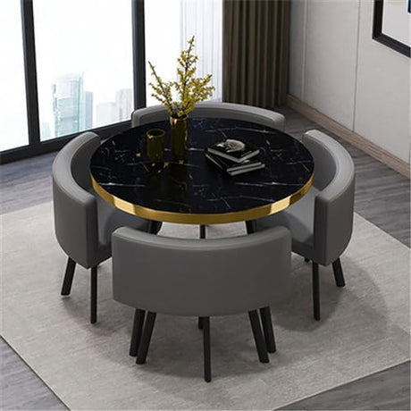 OCAZI Round Conference Table for Dining Room/Kitchen - Simple Small Round Table, Modern Breakfast Bar - 79x75cm/31.1x29.5in(WxH) #4 OCAZI