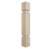 Ekena Millwork COL05X05X35KERW Kent Raised Panel Cabinet Column (Top Block: 6", Bottom Block: 7"), 5"W x 5"D x 35 1/2"H, Rubberwood Ekena Millwork