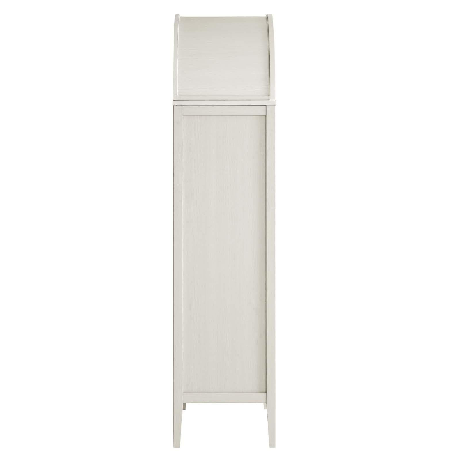 Modway Nolan Modern Farmhouse 71" Tall Arched Storage Display Cabinet in White Oak Wood Grain - WoodArtSupply