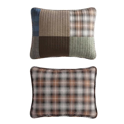 Eddie Bauer - Full/Queen Quilt Set, Premium Cotton Reversible Bedding with Matching Shams, Patchwork Luxurious Bedding Set (Classic Patchwork Green, Full/Queen) Eddie Bauer