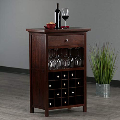 Winsome Wood Chablis Wine Storage, Walnut - WoodArtSupply