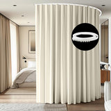 cbsroro Room Divider Ceiling Mounted Curtains Track Sets Extra Wide Blackout Curtain Flexible Tracks for Bedroom Privacy Partition Separator, 1 Panel Beige Drape and White Rail, W8.3 x H7ft cbsroro
