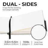 Funto Watercolor Journal, 3.5x5.5, 48 Pages, Cold-Pressed, Inner Pocket, 110lb/230gsm, Art Supplies for Watercolor Techniques and Mixed Media Funto