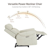 KISLOT Leather Recliner Chair for Adults Wall Hugger RV Recliner with USB Charging Ports Electric Power Reclining Sofa for Living Room Home Theater Seating Bedroom