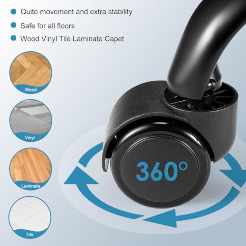 FNZIR PU Leather Rolling Stool with Back Support Height Adjustable Swivel Stool Chair with Wheels Drafting Chair for Spa Slaon Massage Stable Base Foot Black FNZIR