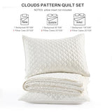 HORIMOTE HOME Cream Quilt Twin Size, Lightweight Quilt for Summer Ultra-Soft Microfiber Modern Style Quilted Clouds Pattern Bedspread Quit Set 2 Pieces (1 Quilt and 1 Pillow Sham) HORIMOTE HOME