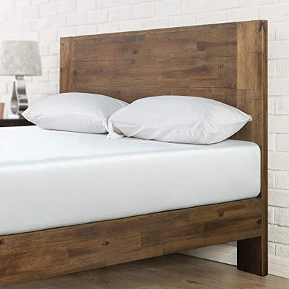 ZINUS Tonja Brown Wood Platform Bed Frame with Headboard - Easy Assembly, No Box Spring Required - WoodArtSupply