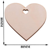 Pack of 50 Wooden Crafts to Paint 3 inch Christmas Tree Hanging Ornaments Unfinished Wood Cutouts Christmas Decoration DIY Crafts (Wooden Heart Cutouts) malyunin