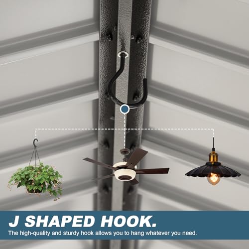 Domi 8x5FT Hardtop Grill Gazebo, Grill Canopy for Outdoor Grill w/Double Galvanized Steel Roof, 2 Side Shelves and Ceiling Hooks, Grill Tent BBQ Gazebo for Patio Garden Backyard, Grey domi outdoor living