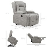 Best Choice Products PU Leather Electric Power Lift Chair, Recliner Massage Chair, Adjustable Furniture for Back, Legs w/ 3 Positions, USB Port, Heat, Cupholders, Easy-to-Reach Side Button - Gray