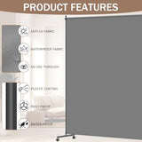VAMFUTRE Single Panel Room Divider/Privacy Screen with Caster Wheels and Brakes - Stylish and Versatile Partition for Home,Office,School and Restauran (Gray, 6FT*6FT) VAMFUTRE