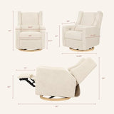 Kiwi Glider Recliner w/Electronic Control and USB | in Almond Teddy Loop w/Light Wood Base, Greenguard Gold Certified