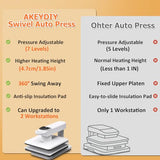 AKEYDIY NEW 15X15 Dual Auto Heat Press Machine for T-Shirts, 360° Swing Away Heat Press with Auto Press Release, Heat Up Fast (Two-Workstation) AKEYDIY