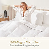 Down Alternative Comforter King Size - Fluffy Duvet Insert - Premium Plush All Season - Luxury Breathable Hotel Cooling Comforter - King, White, 104x86 inches - Comes Compressed Packaging Lavish Comforts