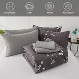 WONGS BEDDING 7 Pieces Comforter Set Full, Floral Bed in a Bag Comforter Reversible Flower Plum Bedding Set Full Size（1 Comforter,2 Pillowcase,2 Pillow Shames,1 Flat Sheet,1 Fitted Sheet） WONGS BEDDING