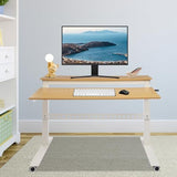 CUBELLIN 2-Tier Rolling Standing Desk with Wheels 15.75in Height Adjustable Hand-Cranked Standing Desk Manual Adjustable Desks for Home Office CUBELLIN