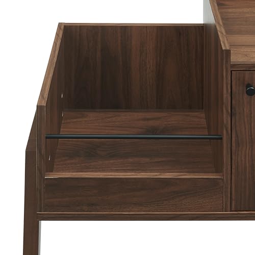 Crosley Furniture Luna Record Player Cabinet Turntable Stand, Storage for up to 175 Vinyl Records, Walnut Crosley Furniture