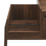 Crosley Furniture Luna Record Player Cabinet Turntable Stand, Storage for up to 175 Vinyl Records, Walnut Crosley Furniture
