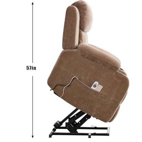 Eafurn Power Lift Recliner Chair for Elderly with Massage and Heat, Heavy Duty Electric Living Room Reclining Chair with 8-Point Vibration & Lumbar Heating, Dual USB Ports, 2 Cup Holders Eafurn