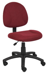 BOSS Office Products Perfect Posture Delux Fabric Task Chair Without Arms in Burgundy (B315-BY) BOSS
