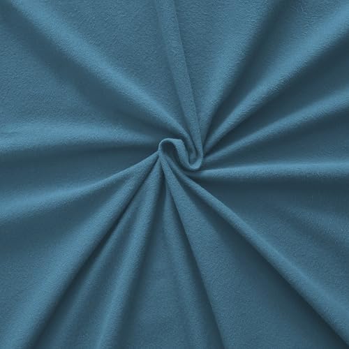 Flannel Sheets Queen Size Warm and Cozy Deep Pocket Breathable All Season Bedding Set with Fitted with Full Elastic & Built in Corner Sheet Straps, Flat and Pillowcases, Queen, Denim Sweet Home Collection