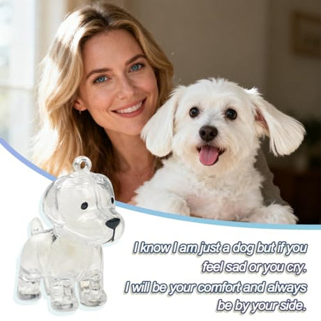 ELANE Dog Hair Keepsake，2 Pack Pet Hair Memorial Keepsake Pet Hair Keychain Keepsake (Clear Dogs) ELANE