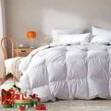 WENERSI Goose Feather Down Fiber Comforter King Size,100% Organic Cotton Duvet Insert,All-Season Luxury Duvet Insert with Baffle Box Design, 750+Fill Power Hotel Collection Bedding Comforter WENERSI