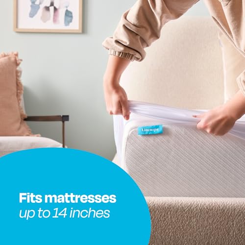 Linenspa Waterproof Mattress Protector, Queen Size – Fitted Sheet Style, Breathable, Machine Washable & Dryer Safe, White Linenspa