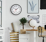 Bulova Precision Connect Wall Clock C5000, 12.5", Black and White Bulova