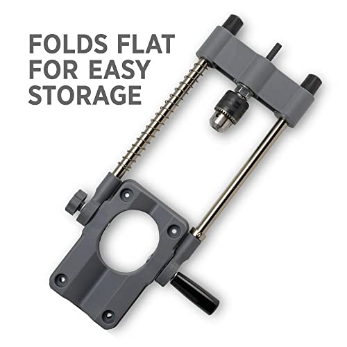 General Tools 36/37 Precision Drill Guide For 3/8-Inch or 1/2-Inch Power Drills, Portable & Lightweight, Folds Flat for Storage, Silver General Tools
